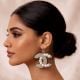 Handmade Jewelry Pearl Crystal Statement Earrings